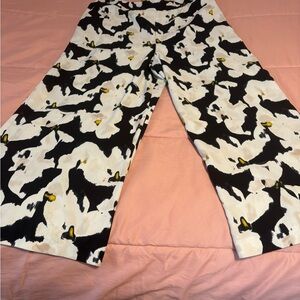 Nine West Black and White Crop Wide Leg Pants